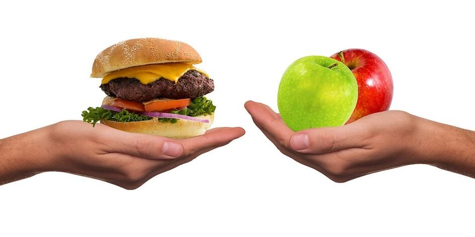 избор између здраве и нездраве хране
