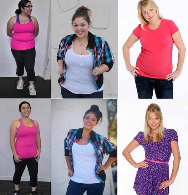 фотографије пре и после губитка тежине на Магги дијети